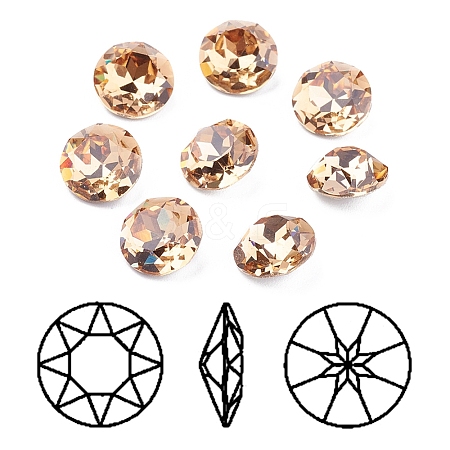 Pointed Back & Back Plated K9 Glass Rhinestone Cabochons RGLA-J012-10mm-246-1