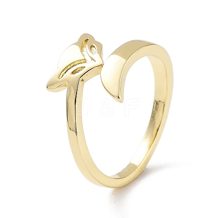 Brass Open Cuff Rings for Women RJEW-A028-04G-1