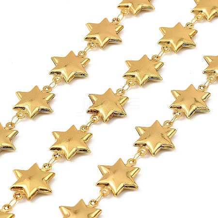 304 Stainless Steel Star Link Chains CHS-G042-03G-02-1