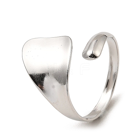 304 Stainless Steel Open Cuff Rings RJEW-Z018-16P-1