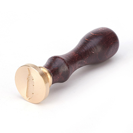 DIY Scrapbook Brass Wax Seal Stamps and Wood Handle AJEW-P068-A05-1
