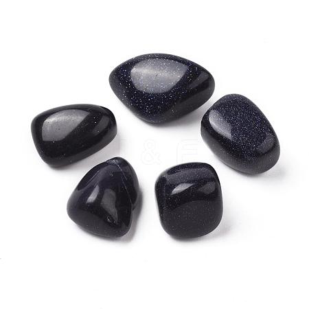 5Pcs Synthetic Blue Goldstone Beads G-FS0002-08-1