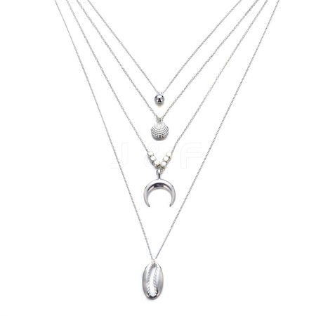 Alloy Shell Shaped Pendant Multi Layered Necklaces for Women FS-WGBB73B-04-1