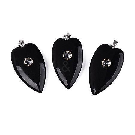 Natural Obsidian Pendants G-Q601-47A-1