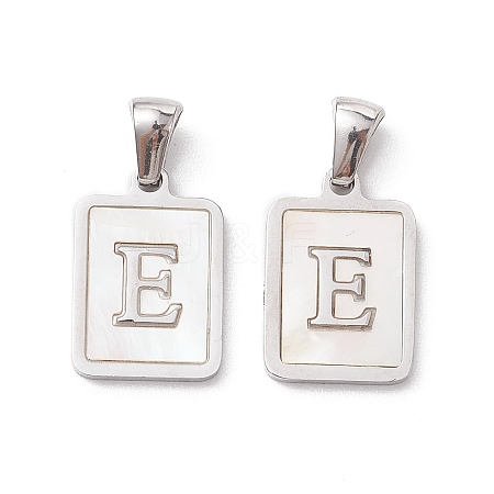 304 Stainless Steel Pave Shell Pendants STAS-G327-01P-E-1