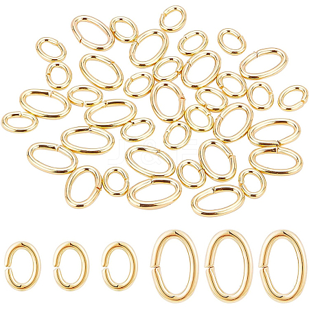 BENECREAT 600Pcs 2 Style Brass Open Jump Rings KK-BC0006-86-1