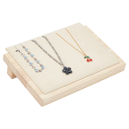 Wood Slant Back Necklaces Display Stands ODIS-WH0106-11-1