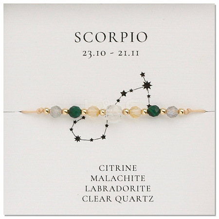 Natural Gemstone Constellation Beaded Bracelets NR2952-12-1