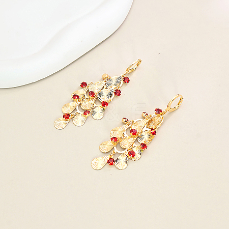 Brass Teardrop Tassel Hoop Earrings CO7887-2-1