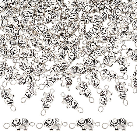 ARRICRAFT 100Pcs Tibetan Style Alloy Elephant Connector Charms FIND-AR0003-07-1