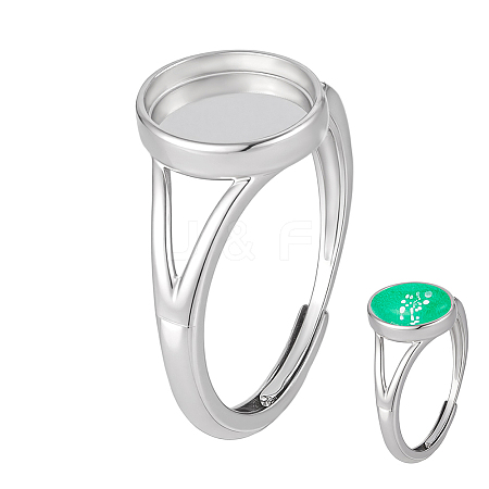 Adjustable 925 Sterling Silver Finger Ring Components STER-BC0003-89A-1