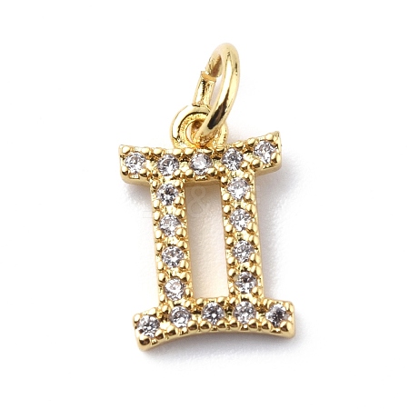 Brass Micro Pave Cubic Zirconia Charms ZIRC-F131-16G-11-1