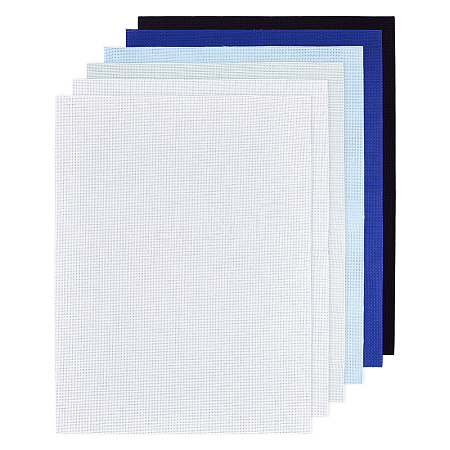 6Pcs 6 Colors Cotton Rectangle Cross-Stitch Fabric AJEW-PH0006-55-1