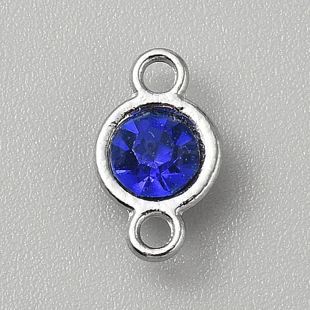 Faceted Glass Flat Round Connector Charms FIND-WH20042-56H-1