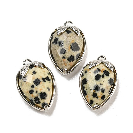 Natural Dalmatian Jasper Faceted Pendants G-M431-06P-05-1