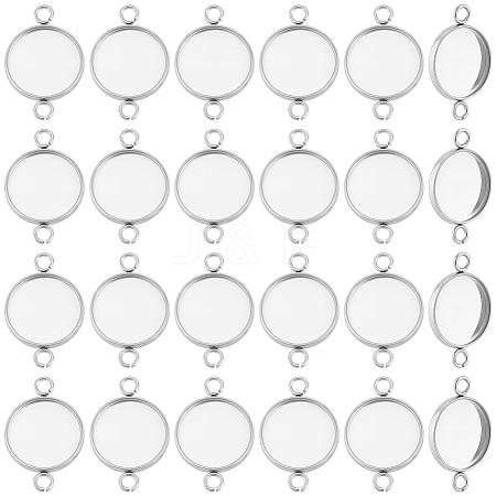 60Pcs 304 Stainless Steel Cabochon Connector Settings STAS-BBC0009-57C-1