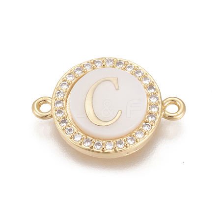 Brass Micro Pave Cubic Zirconia Links ZIRC-L078-006C-NR-1