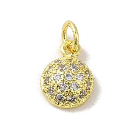 Brass Micro Pave Cubic Zirconia Charms KK-M283-25G-01-1