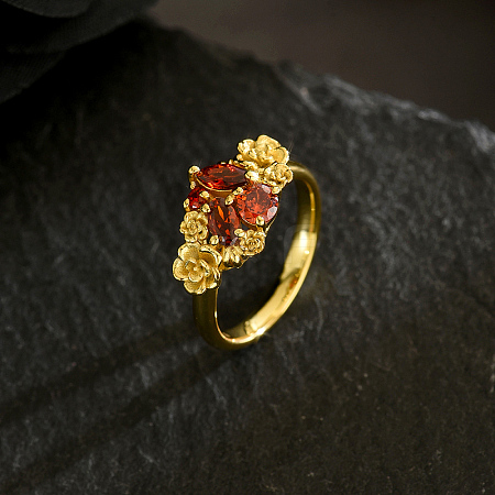 Brass Pave Cubic Zirconia Finger Rings for Women VD2246-1-1