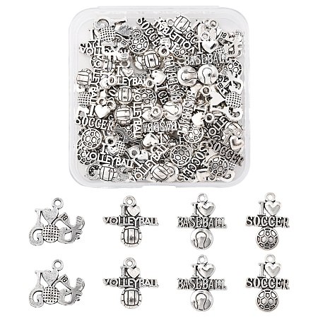 60Pcs 4 Styles Tibetan Style Zinc Alloy Pendants TIBEP-FS0001-35-1