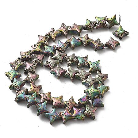 Electroplated Natural Lava Rock Beads Strands G-A251-C01-01D-1