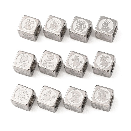 304 Stainless Steel European Beads SA-CBA66F5-02P-1