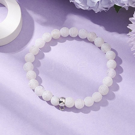 Natural Weathered Agate Beads Stretch Bracelets for Women BJEW-JB11412-03-1