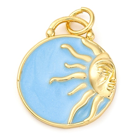 Brass Enamel Pendants KK-K339-04A-G-1