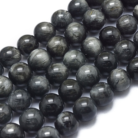  Jewelry Beads Findings Natura Eagle Eye Stone Beads Strands, Grade A, Round, 10mm, Hole: 1mm, about 39pcs/Strand, 15.75