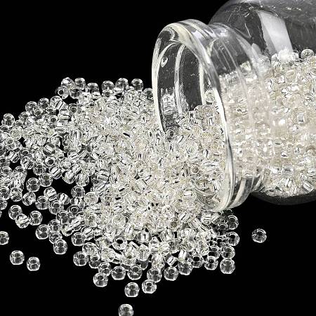 8/0 Transparent Glass Round Seed Beads X-SEED-J010-F8-21-1