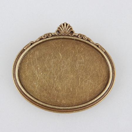 Vintage Alloy Brooch Cabochon Bezel Settings PALLOY-N0085-08AB-NF-1