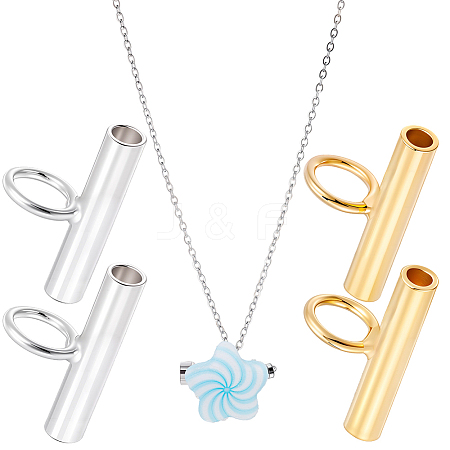 4Pcs 2 Colors 925 Sterling Silver Pin to Pendant Converter STER-BBC0009-17A-1