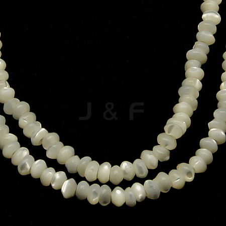 Natural White Shell Beads Strands X-SSHEL-L034-1-1