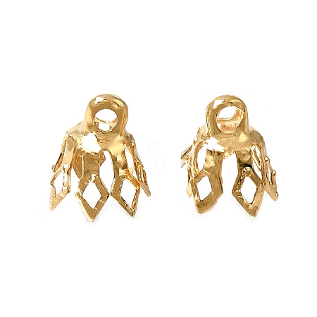 Flower Brass Bead Cap Bails KK-CBA1A60-23A-G-1