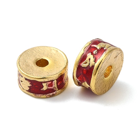 Rack Plating Brass Enamel Beads KK-P276-41G-1