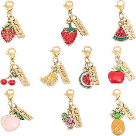 CHGCRAFT Fruit Theme Alloy Enamel Pendant Decorations HJEW-CA0001-44-1