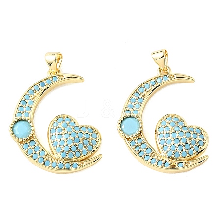 Brass Micro Pave Sky Blue Cubic Zirconia Pendants CU-CBA6938-04G-04-1