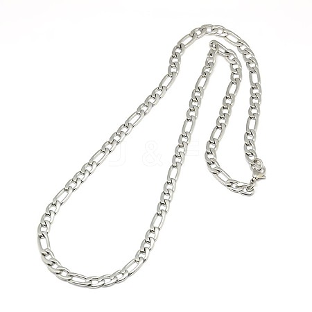 Tarnish Resistant Fashionable 304 Stainless Steel Figaro Chain Necklaces for Men STAS-A028-N017P-1