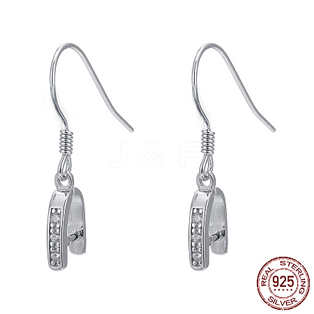 Anti-Tarnish Rhodium Plated 925 Sterling Silver Earring Hooks STER-I009-07P-1