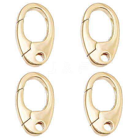 4Pcs Brass Spring Gate Rings KK-HS0001-91G-1