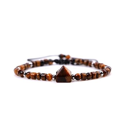 Natural Tiger Eye Braided Bead Bracelets for Women Men PW-WG825D4-03-1