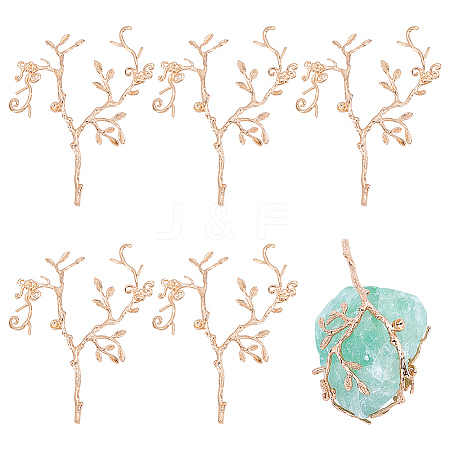 6Pcs Brass Pendant Rhinestone Settings KK-ME0001-13-1