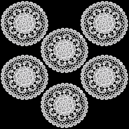 Flower Polyester Embroidery Lace Coasters AJEW-CN0007-46A-1
