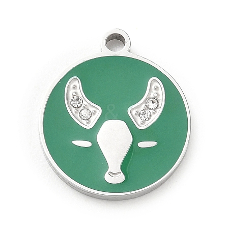 Twelve Constellations 304 Stainless Steel Enamel Pendants SA-CBAAE04-01P-02-1