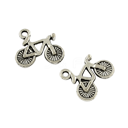 Bicycle Tibetan Style Zinc Alloy Charms TIBEP-R334-180AS-RS-1