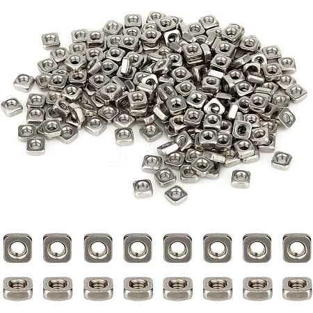 SUPERFINDINGS 220Pcs 304 Stainless Steel Nuts FIND-FH0005-62-1