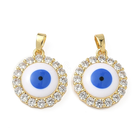 Brass Micro Pave Cubic Zirconia Pendants KK-I371-38G-01-1