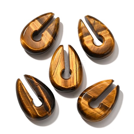 Natural Tiger Eye Ear Plugs Gauges G-I359-13E-04-1