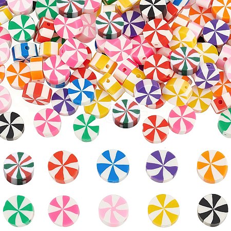 200Pcs 10 Colors Handmade Polymer Clay Beads CLAY-SC0001-80-1