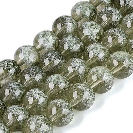 Transparent Half Spray Painted Glass Beads Strands LS-GLAA-Q110-02A-05-1
